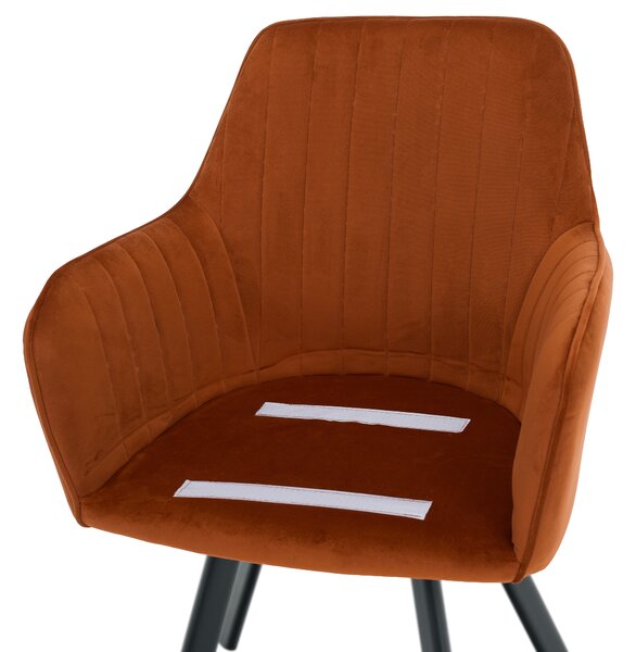 KONDELA Designové křeslo, terakota Velvet látka, AURIL