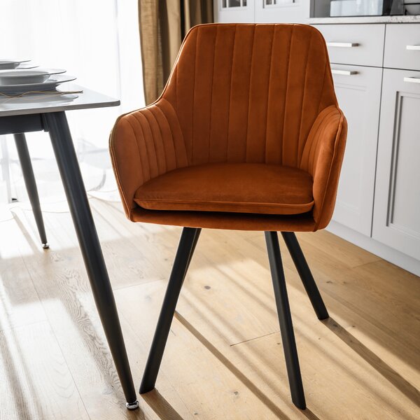 KONDELA Designové křeslo, terakota Velvet látka, AURIL