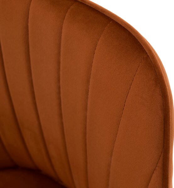 KONDELA Designové křeslo, terakota Velvet látka, AURIL