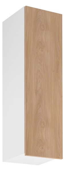 Vysoká horní kuchyňská skříňka SALERNO - šířka 30 cm, bílá / dub