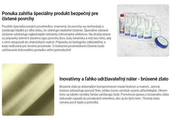Deante Silia, úhlové ukončení, polohovatelný držák pro ruční sprchu, zlatá matná, DEA-NQS_R57K