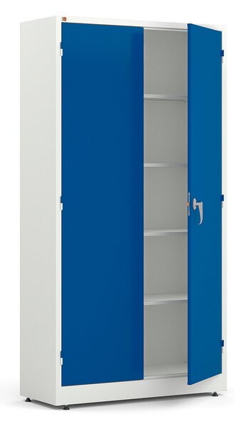 AJ Produkty Kancelářská skříň STYLE, 1900x1000x400 mm, bílá, modré dveře
