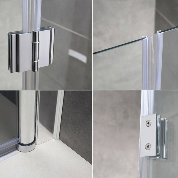 BPS-koupelny Čtvercový sprchový kout HYD-SK1290B 90x90 chrom/transparent - bez vaničky