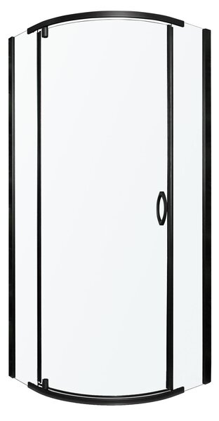 Novoterm Čtvrtkruhový sprchový kout NV-Splash 80x80 černá/transparent - bez vaničky