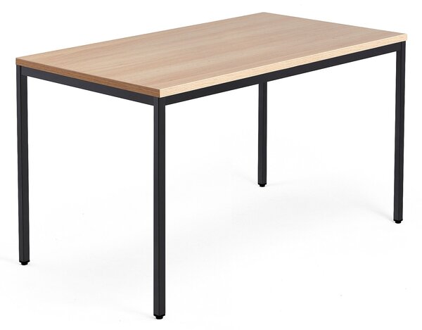 AJ Produkty Psací stůl QBUS, 4 nohy, 1400x800 mm, černý rám, dub