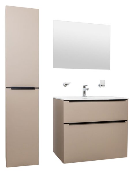 Mereo Mereo, Mailo, koupelnová skříňka s keramickým umyvadlem 61 cm, bílá, dub, antracit, CN550B
