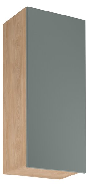 Vysoká horní kuchyňská skříňka SALERNO - šířka 45 cm, dub / zelená