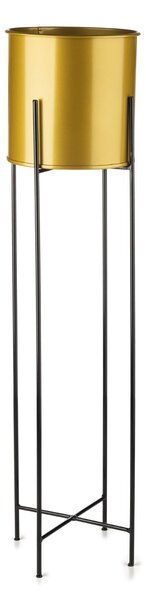 KOVOVÝ KVĚTINÁČ SE STOJÁNEM GLAMOUR 95X24 CM ZLATÁ/ČERNÁ