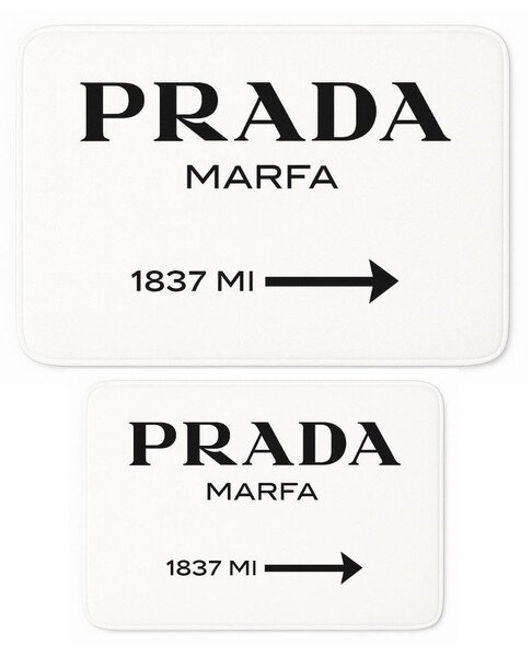 Bílé sametové koupelnové předložky v sadě 2 ks 60x100 cm Prada – Mila Home