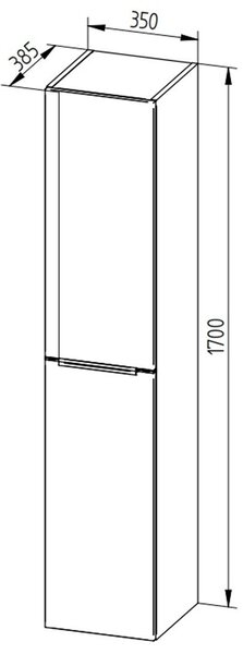 Mereo Mereo, Mailo, koupelnová skříňka vysoká 170 cm, chrom madlo, CN524LP