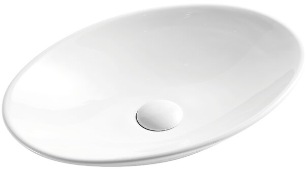 Hydroland Keramické umyvadlo na desku Elip 49x44 cm, bílé