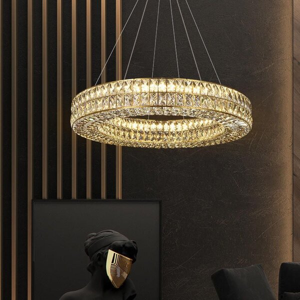 Toolight Toolight, LED stropní svítidlo 80cm + dálkový ovladač, APP1569-CP, zlatá, OSW-06988