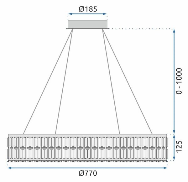 Toolight Toolight, LED stropní svítidlo 80cm + dálkový ovladač, APP1569-CP, zlatá, OSW-06988