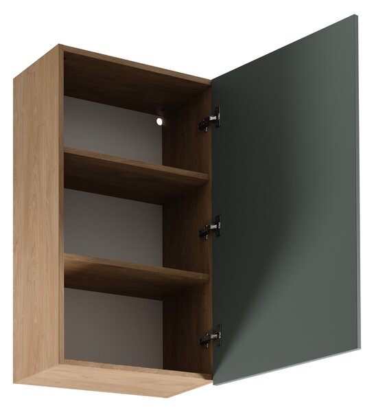 Vysoká horní kuchyňská skříňka SALERNO - šířka 60 cm, dub / zelená
