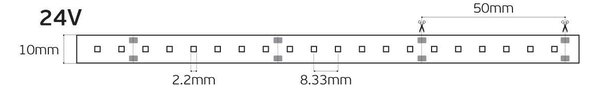 LED pásek 24V CRI90 IP20 2700K (5m) 24W
