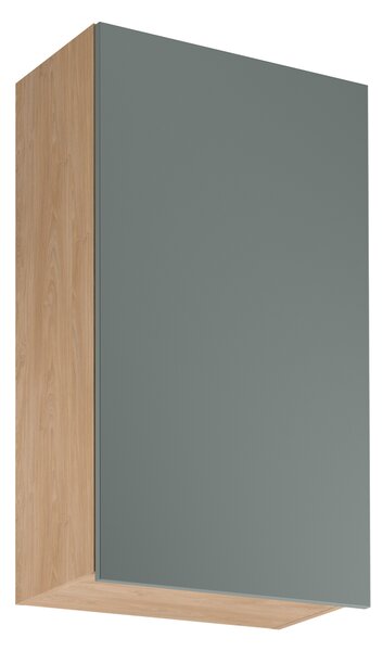 Vysoká horní kuchyňská skříňka SALERNO - šířka 60 cm, dub / zelená