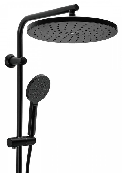 Erga Dubaj, sprchový set s termostatickou baterií a hlavovou sprchou 30 cm, černá matná, ERG-YKA-BP.DUBAJ-THERM-30-BLK