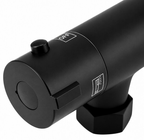 Erga Dubaj, sprchový set s termostatickou baterií a hlavovou sprchou 30 cm, černá matná, ERG-YKA-BP.DUBAJ-THERM-30-BLK