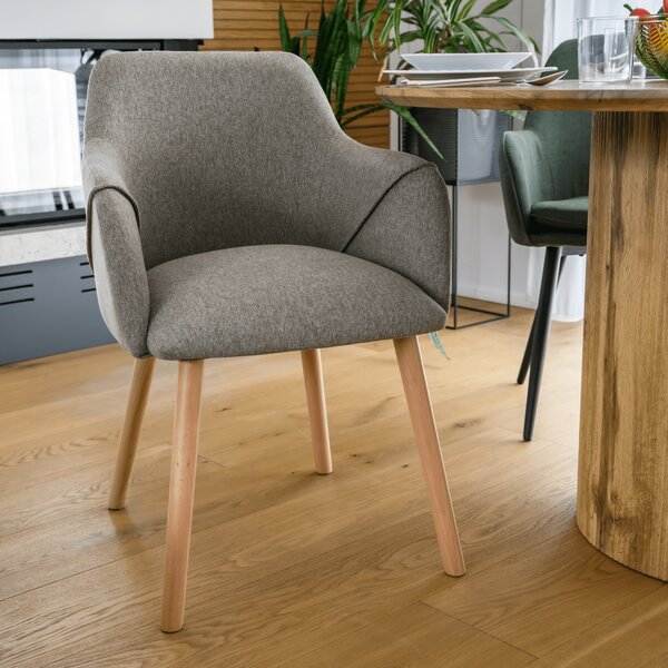 KONDELA Designové křeslo, hnědá/buk, PETRUS