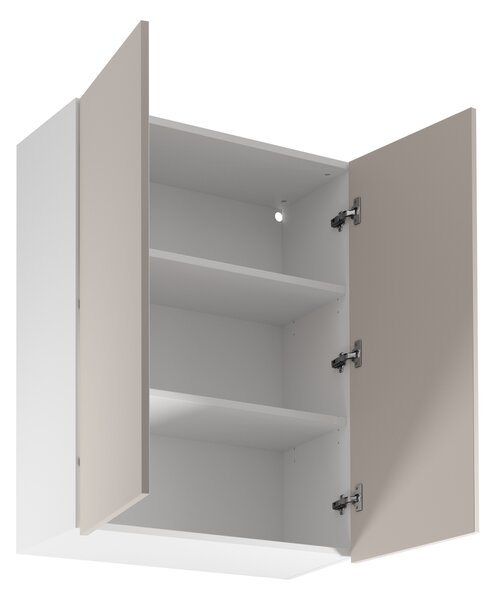 Vysoká horní kuchyňská skříňka SALERNO - šířka 80 cm, bílá / béžová