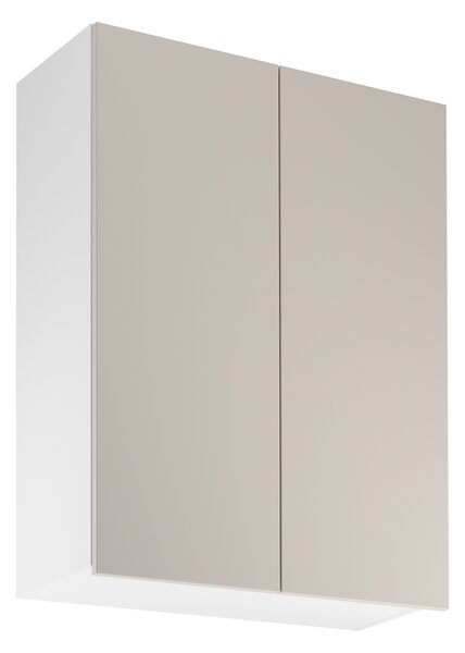 Vysoká horní kuchyňská skříňka SALERNO - šířka 80 cm, bílá / béžová