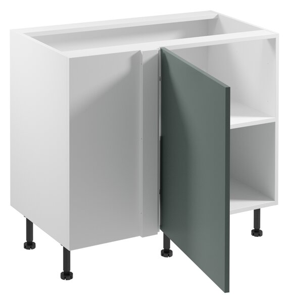 Prodloužená rohová skříňka SALERNO - šířka 100 cm, bílá / zelená