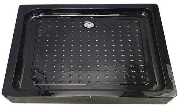 BPS-koupelny Obdélníkový sprchový kout HYD-OK12B 100x80 chrom/transparent + vanička HYD-OSV-SXL03C černá