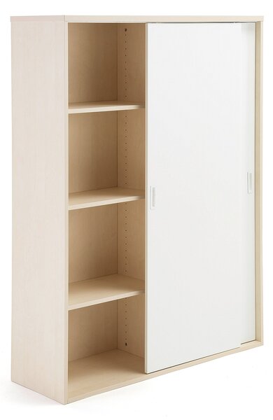 AJ Produkty Skříň s posuvnými dveřmi MODULUS XL, výška 1600 mm, bříza, dveře bílé