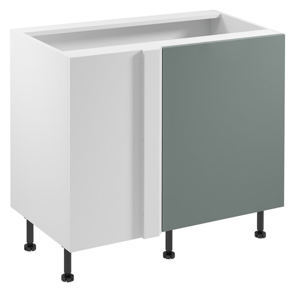 Prodloužená rohová skříňka SALERNO - šířka 100 cm, bílá / zelená