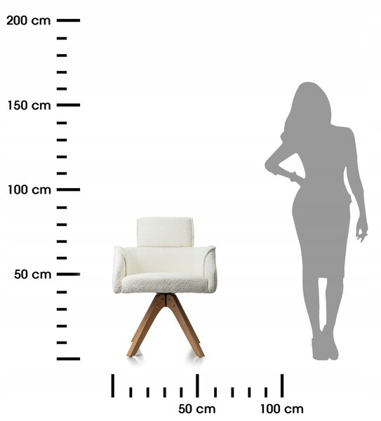 HowHomely Sada 2 ks jídelních křesel Ambra krémová