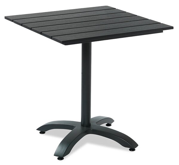 AJ Produkty Zahradní stůl Piazza, 700x700 mm, černá, černé umělé dřevo