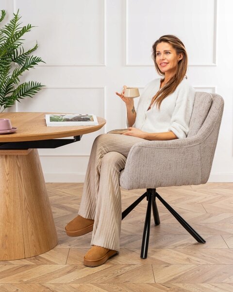 HowHomely Sada 2 ks jídelních křesel Idaho cappuccino
