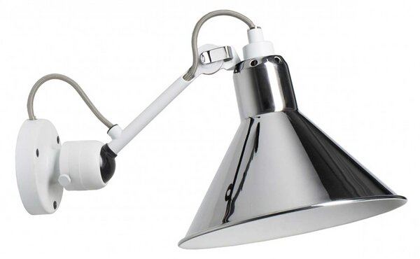 DCW éditions Lampe Gras N°304 E14 nástěnné svítidlo BíláChromováKužel