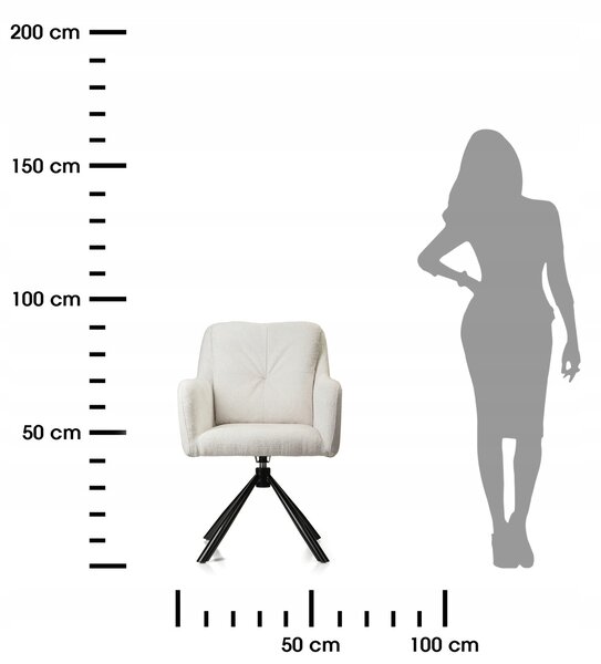 HowHomely Sada 2 ks jídelních křesel Idaho krémová