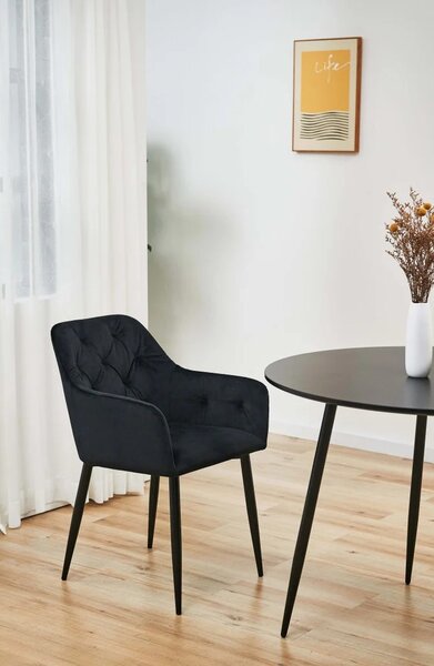 Set 2x jídelní čalouněná židle ZIBURA - černý