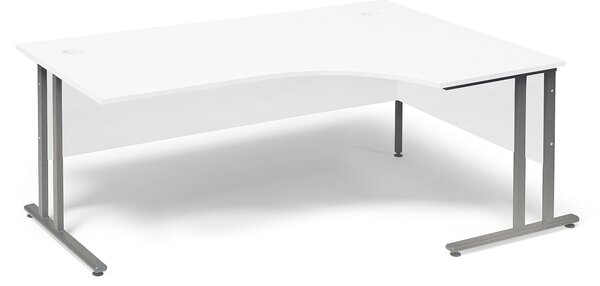 AJ Produkty Psací stůl FLEXUS, pravý, 1800x1200 mm, bílá