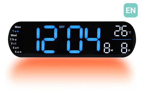 JVD Digitální černé hodiny s LED modrými číslicemi JVD DH5502.1