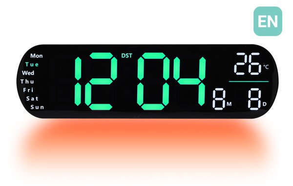 JVD Digitální černé hodiny s LED zelenými číslicemi JVD DH5502.3