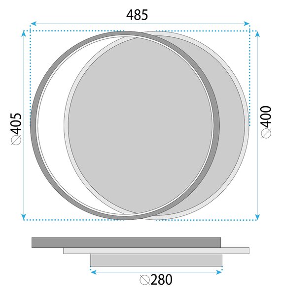 Toolight Stropní LED osvětlení Modern D57 LHJ076-C 40 cm černé
