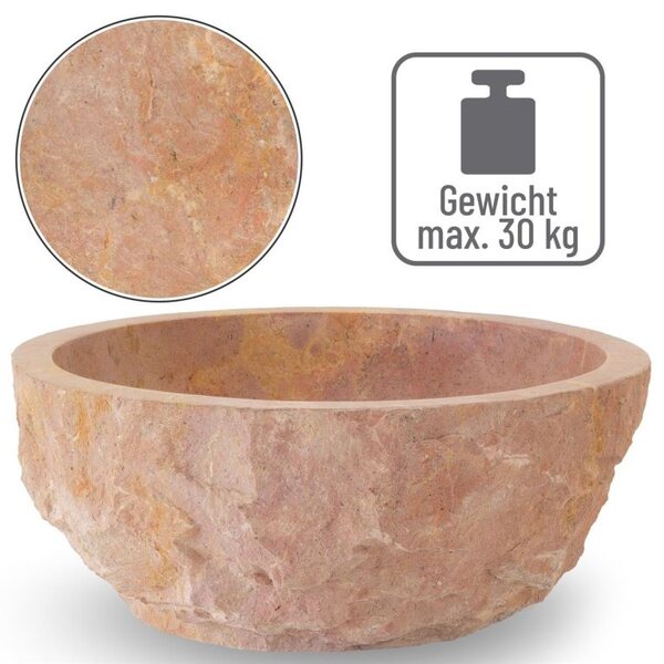 Umyvadlo z přírodního kamene Savona, Ø 35 - 40 cm