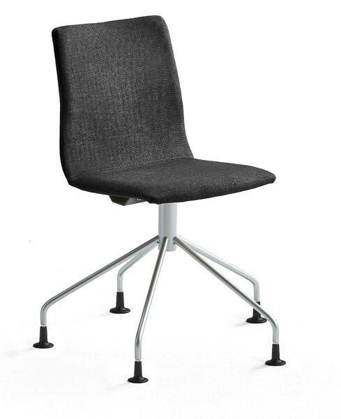 AJ Produkty Konferenční židle OTTAWA, podnož pavouk, černá, šedý rám