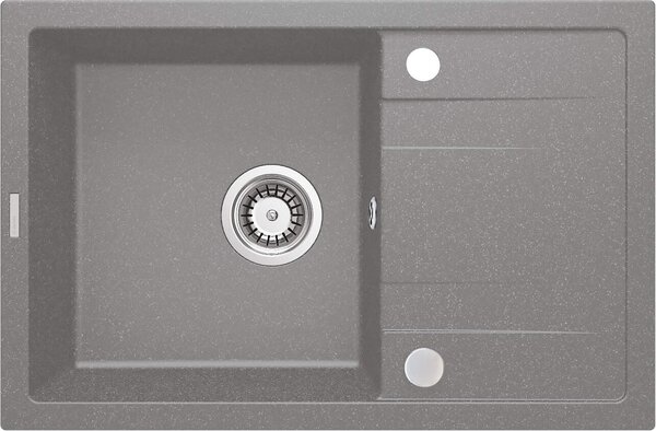 Deante Corio, 1-komorový granitový dřez 670x440x175 mm, šedá metalíza, DEA-ZRC_S113