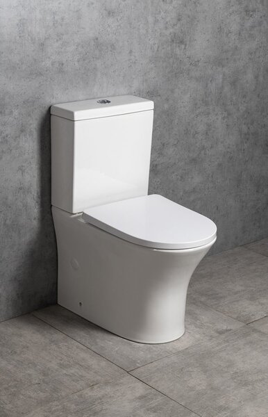 Bruckner Bruckner, DARIO RIMLESS WC kombi mísa s nádržkou, spodní/zadní odpad, bílá, 201.437.4