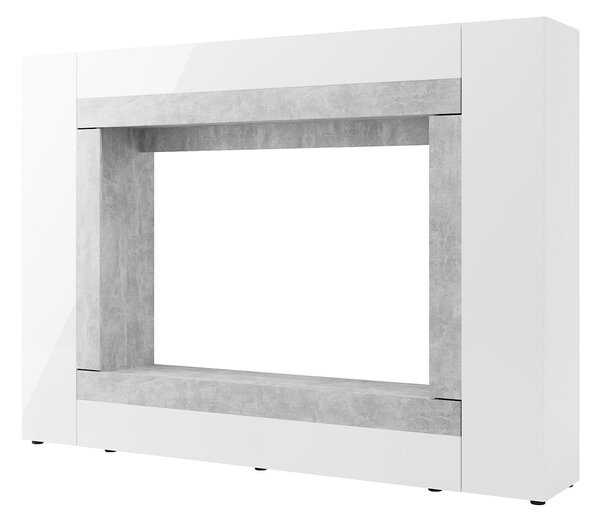 Szynaka Obývací stěna Window 225 cm bílá/beton