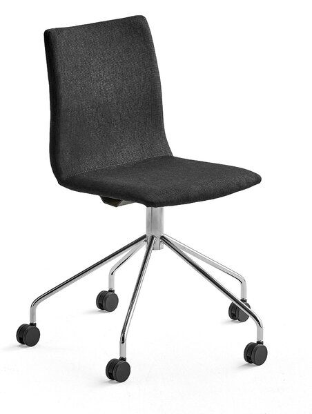AJ Produkty Konferenční židle OTTAWA, s kolečky, černá, chromovaný rám