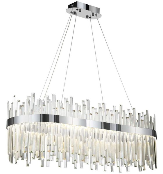 Toolight Toolight, LED křišťálové svítidlo 80x35 cm, 62W, APP1514-CP80, chromová, OSW-03262
