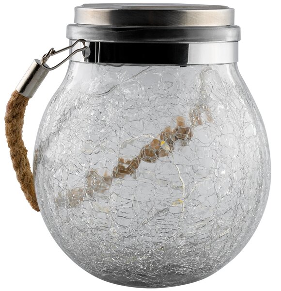 Garden Line Solární LED lampa Solik 12x14,5 cm čirá/teplá bílá