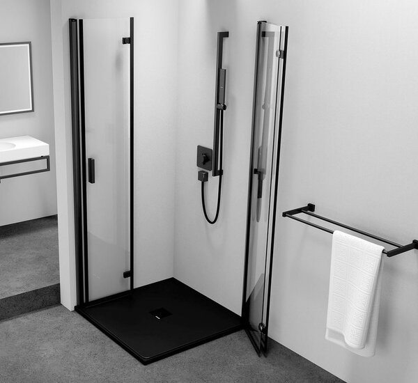 Polysan Polysan, ZOOM BLACK čtvercová sprchová zástěna 700x700mm, rohový vstup, ZL4715BL-02