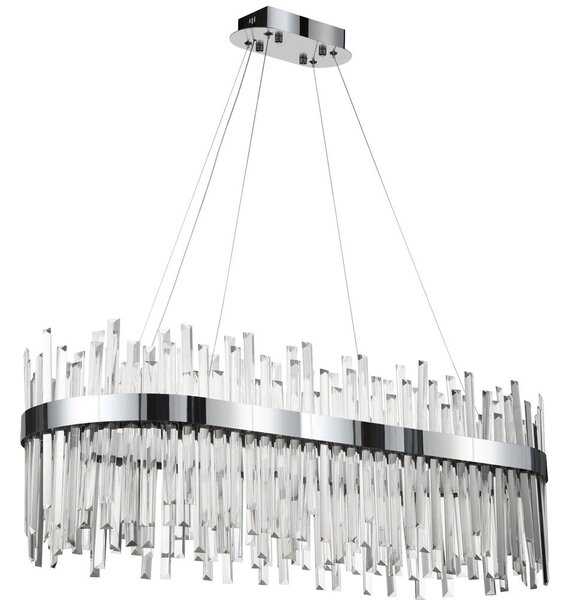Toolight Toolight, LED křišťálové svítidlo 80x35 cm, 62W, APP1514-CP80, chromová, OSW-03262