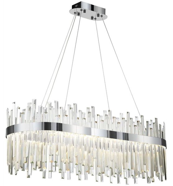 Toolight Toolight, LED křišťálové svítidlo 80x35 cm, 62W, APP1514-CP80, chromová, OSW-03262